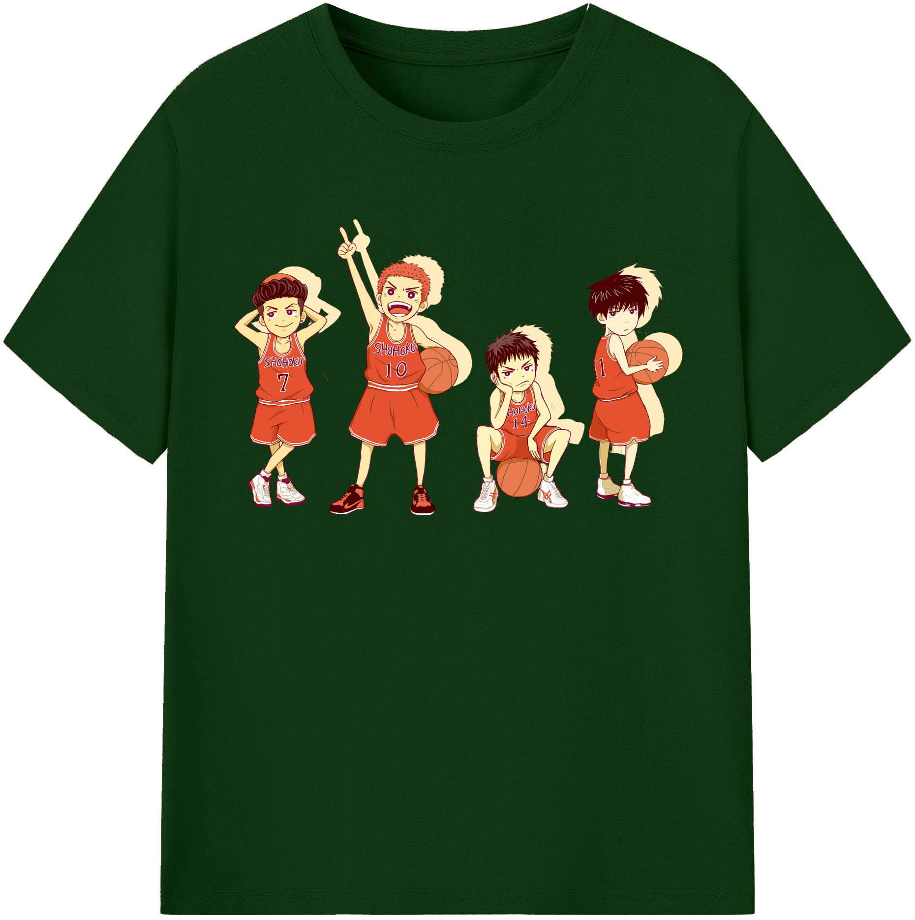 SLAM DUNK／スラムダンク 綿100％半袖Tシャツ（フロントプリント）